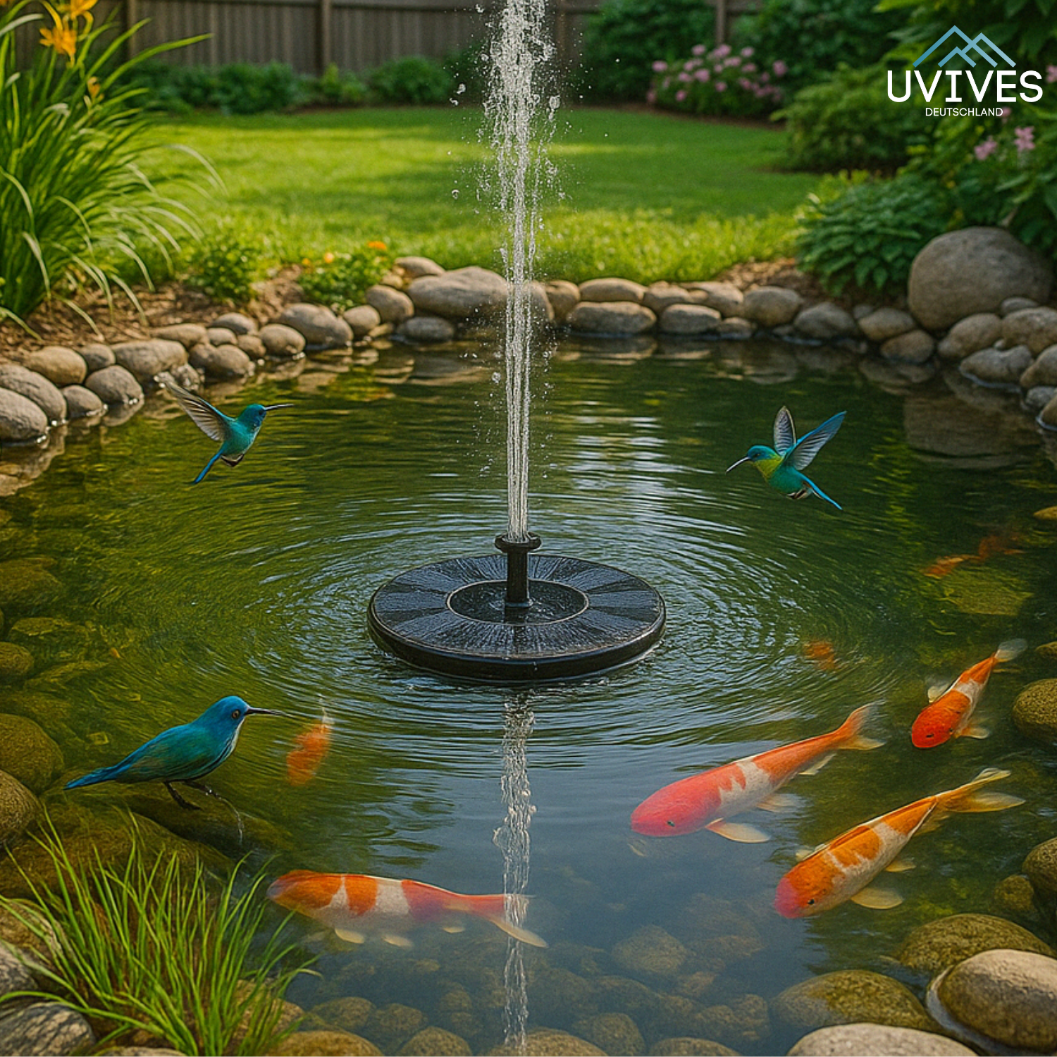 AquaBloom™ – Solarbrunnen für Ruhe & Eleganz im Garten