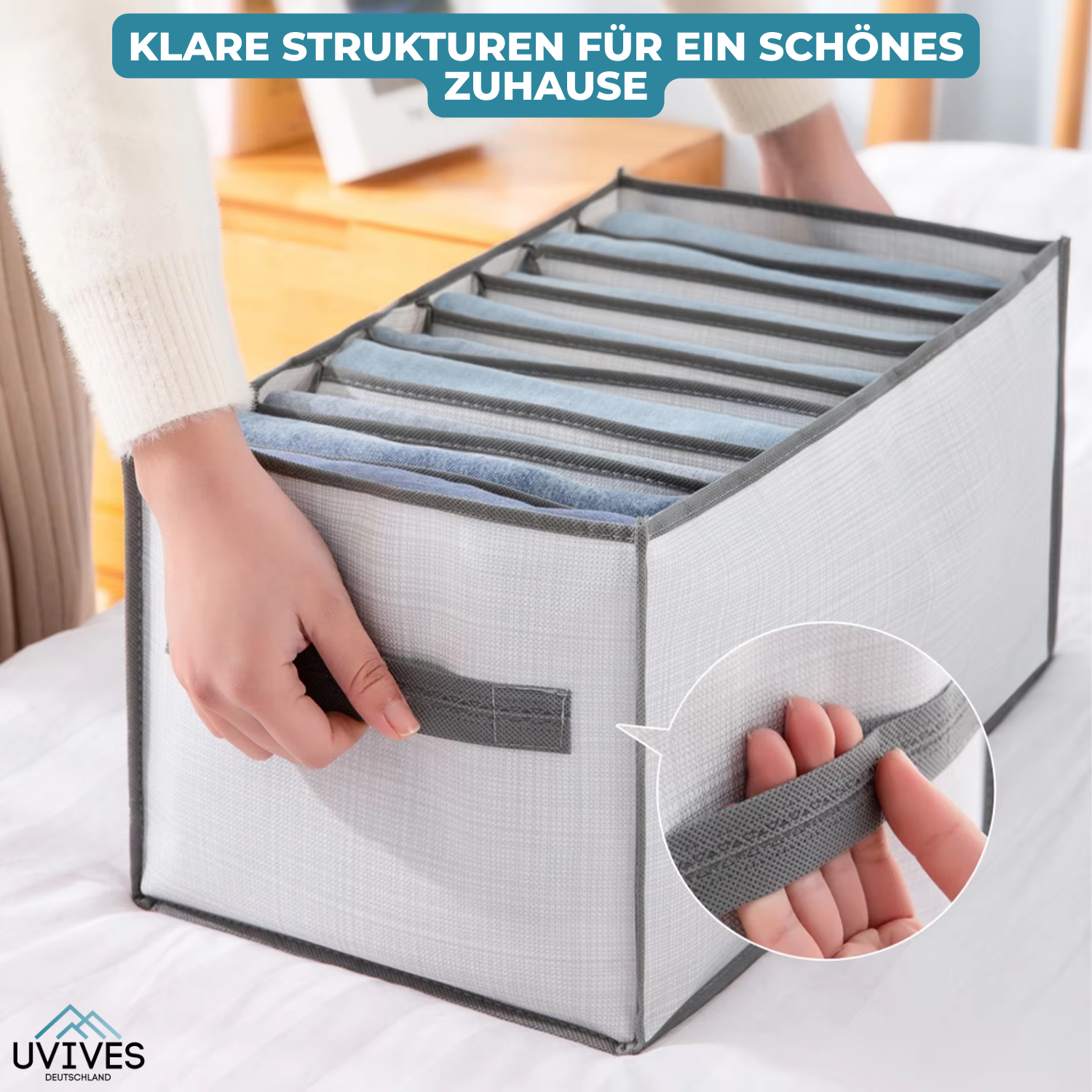 FoldTote™ - Faltbare Kleider Organisationshilfe Box mit Fächern